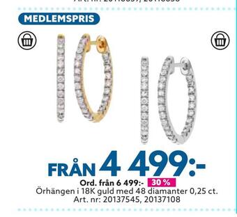 Albrekts Guld Örhängen i 18k guld med 48 diamanter 0,25 ct erbjuda