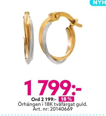 Albrekts Guld Örhängen i 18k tvåfärgat guld erbjuda