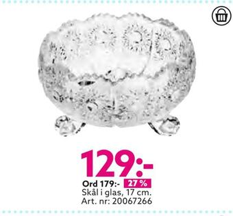 Albrekts Guld Skål i glas, 17 cm erbjuda