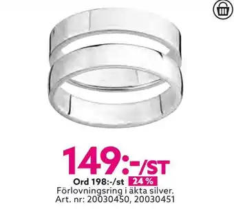 Albrekts Guld Förlovningsring i äkta silver erbjuda