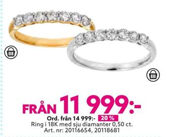 Albrekts Guld Ring i 18k med sju diamanter 0,50 ct erbjuda