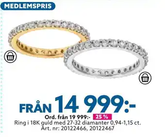 Albrekts Guld Ring i 18k guld med 27-32 diamanter 0,94-1,15 ct. erbjuda