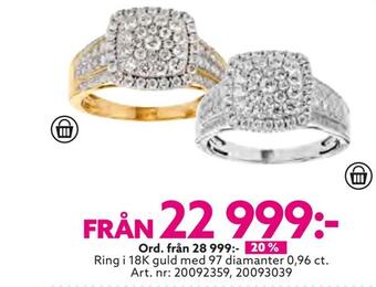Albrekts Guld Ring i 18k guld med 97 diamanter 0,96 ct erbjuda