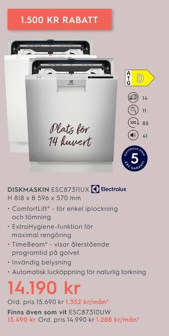 Electrolux Home Diskmaskin erbjuda
