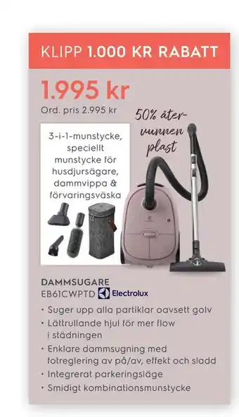 Electrolux Home Dammsugare eb61cwptd erbjuda