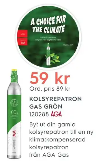 Electrolux Home Kolsyrepatron gas grön 120288 erbjuda