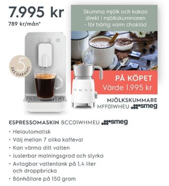 Electrolux Home Smeg espressomaskin erbjuda