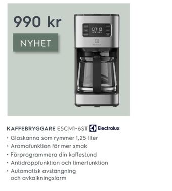Electrolux Home Electrolux kaffebryggare erbjuda