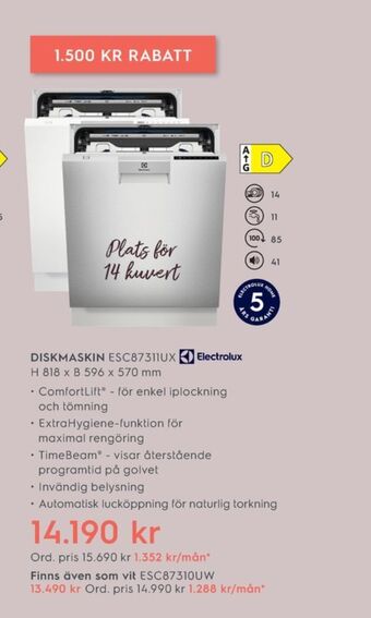Electrolux Home Electrolux diskmaskin erbjuda