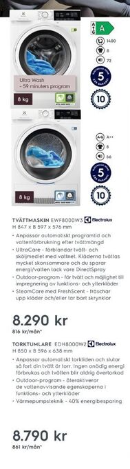 Electrolux Home Electrolux tvättmaskin erbjuda