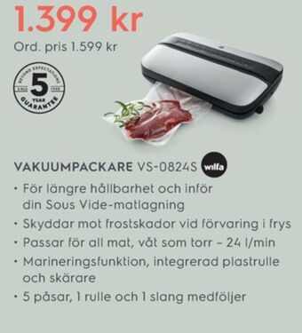 Electrolux Home Wilfa vakuumpack erbjuda