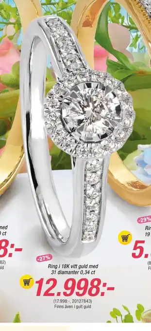 Guldfynd Ring i 18k vitt guld med 31 diamanter 0,34 ct erbjuda