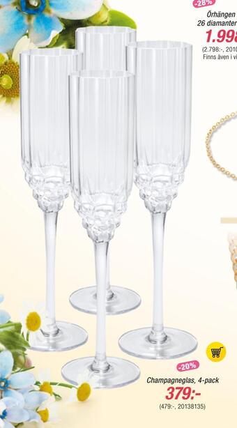 Guldfynd Champagneglas, 4-pack erbjuda