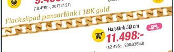 Guldfynd Flackslipad pansarlänk i 18k guld erbjuda