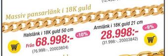 Guldfynd Massiv pansarlänk i 18k guld erbjuda