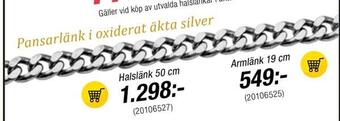 Guldfynd Pansarlänk i oxiderat äkta silver erbjuda