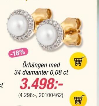 Guldfynd Örhängen med 34 diamanter 0,08 ct erbjuda