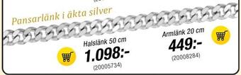 Guldfynd Pansarlänk i äkta silver erbjuda