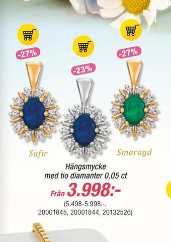 Guldfynd Hängsmycke med tio diamanter 0,05 ct erbjuda