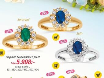 Guldfynd Ring med tio diamanter 0,05 ct erbjuda
