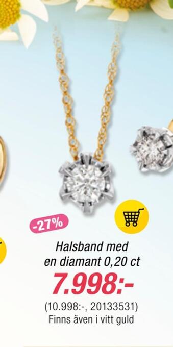 Guldfynd Halsband med en diamant 0,20 ct erbjuda
