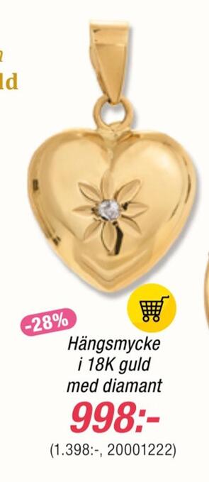 Guldfynd Hängsmycke i 18k guld med diamant erbjuda