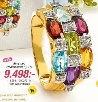 Guldfynd Ring med 20 diamanter 0,10 ct erbjuda