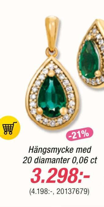 Guldfynd Hängsmycke med 20 diamanter 0,06 ct erbjuda