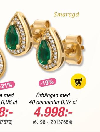 Guldfynd Örhängen med 40 diamanter 0,07 ct erbjuda