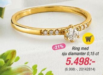 Guldfynd Ring med sju diamanter 0,15 ct erbjuda