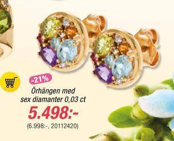Guldfynd Örhängen med sex diamanter 0,03 ct erbjuda