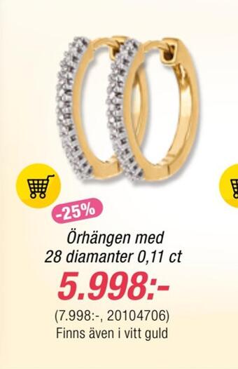 Guldfynd Örhängen med 28 diamanter 0,11 ct erbjuda
