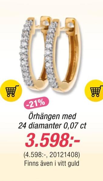 Guldfynd Örhängen med 24 diamanter 0,07 ct erbjuda