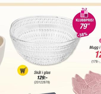 Guldfynd Skål i glas erbjuda