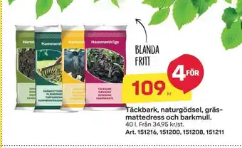 Byggmax Täckbark, naturgödsel, gräsmattedress och barkmull erbjuda