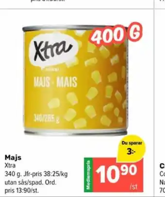 Coop Extra X-tra majs erbjuda