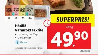 Lidl Hätälä varmrökt laxfilé erbjuda