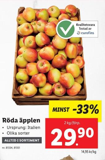Lidl Röda äpplen erbjuda