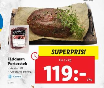 Lidl Fåddman porterstek erbjuda