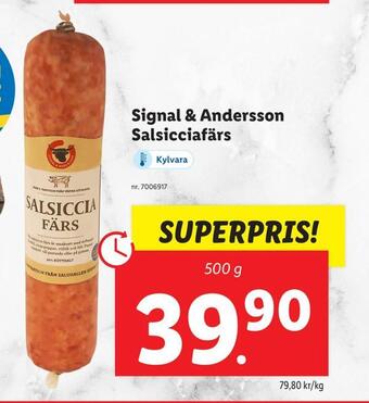 Lidl Signal & andersson salsicciafärs erbjuda