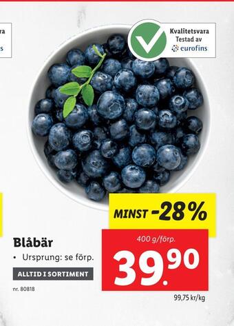 Lidl Blåbär erbjuda