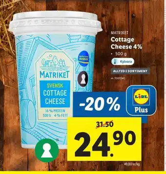 Lidl Cottage cheese 4 % erbjuda
