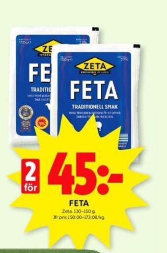 ICA Kvantum Zeta fetaost erbjuda