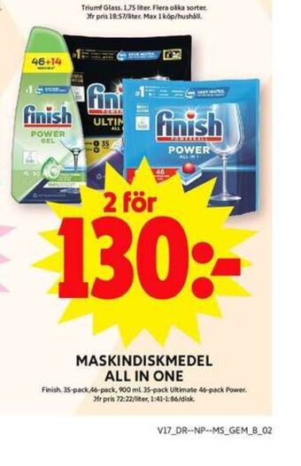 ICA Maxi Finish maskindiskmedel erbjuda