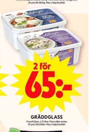 ICA Maxi Triumf gräddglass erbjuda