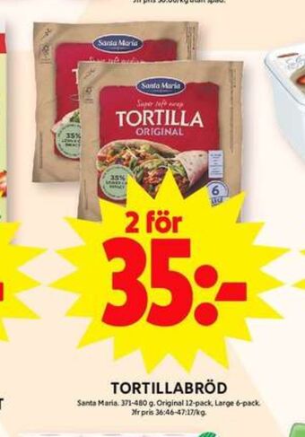 ICA Maxi Santa maria tortillas erbjuda