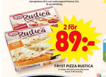 ICA Maxi Rustica pizza erbjuda