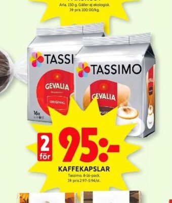 ICA Kvantum Tassimo kaffekapslar erbjuda