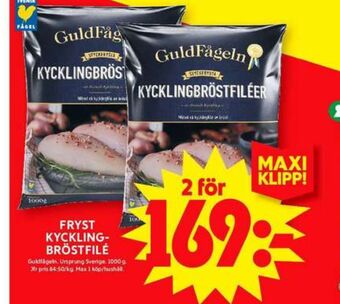 ICA Maxi Guldfågeln kycklingbröstfilé erbjuda