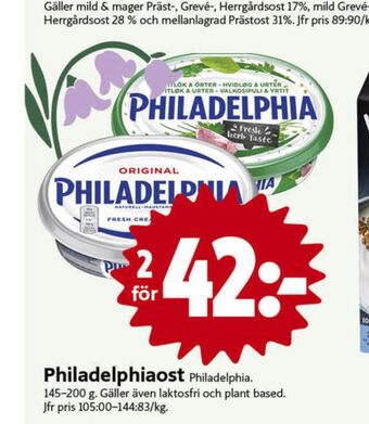 ICA Nära Philadelphia färskost erbjuda